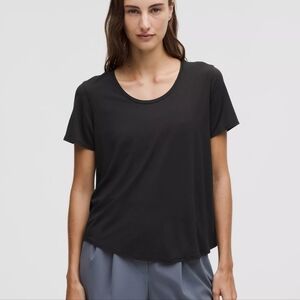 Lululemon Modal Silk Twist Back Short Sleeve Shirt Black Size Small
